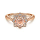 Gabriel & Co. LR51531K45MO 14K Rose Gold Floral Diamond Halo Round Morganite Ring