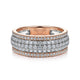 14K White-Rose Gold Pavé Diamond Wide Band Ring