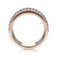14K White-Rose Gold Pavé Diamond Wide Band Ring
