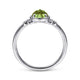Gabriel & Co. LR51598W45PE 14K White Gold Round Bezel Set Peridot Ring with Diamond Side Accents