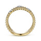 Gabriel & Co. LR51602Y45JJ 14K Yellow Gold Three Row Beaded Ring with Pavé Diamond Cluster Stations