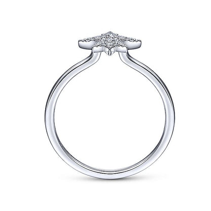Gabriel & Co. LR51609W45JJ 14K White Gold Diamond Starburst Ring