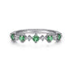 Gabriel & Co. LR51614W45EA 14K White Gold Alternating Round Diamond and Emerald Ring