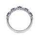 Gabriel & Co. LR51614W45SA 14K White Gold Alternating Round Diamond and Sapphire Ring