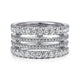Gabriel & Co. LR51647W45JJ 14K White Gold Four Row Diamond Ring