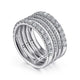 Gabriel & Co. LR51647W45JJ 14K White Gold Four Row Diamond Ring