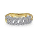 Gabriel & Co. LR51654M45JJ 14K White-Yellow Gold Diamond Links Ring