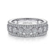 Gabriel & Co. LR51657W45JJ 14K White Gold Three Row Diamond Band