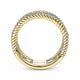 Gabriel & Co. LR51658M45JJ 14K White-Yellow Gold Diamond Link and Twisted Rope Ring