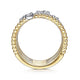 Gabriel & Co. LR51662M45JJ 14K White-Yellow Gold Five Row Bujukan Ball and Diamond Station Ring