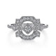 Gabriel & Co. LR51663W45JJ 14K White Gold Art Deco Floral Diamond Ring