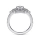 Gabriel & Co. LR51663W45JJ 14K White Gold Art Deco Floral Diamond Ring
