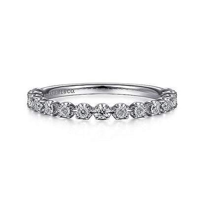 Gabriel & Co. LR51698W45JJ 14K White Gold Single Prong Diamond Band