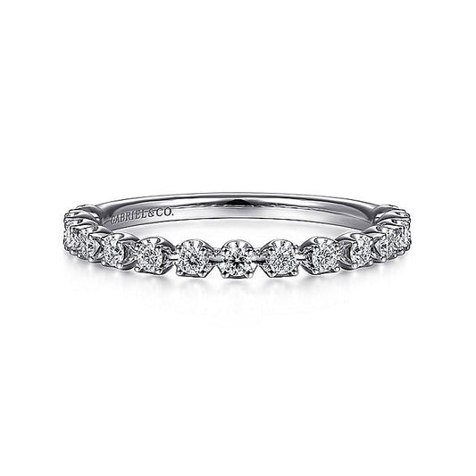 Gabriel & Co. LR51698W45JJ 14K White Gold Single Prong Diamond Band