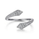 Gabriel & Co. LR51723W45JJ 14K White Gold Diamond Pavé Bypass Open Ring
