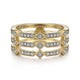 Gabriel & Co. LR51739Y45JJ 14K Yellow Gold Three Row Diamond Ring