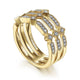 Gabriel & Co. LR51739Y45JJ 14K Yellow Gold Three Row Diamond Ring