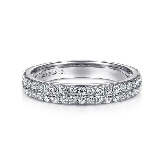 14K White Gold Diamond Pavé Band Ring