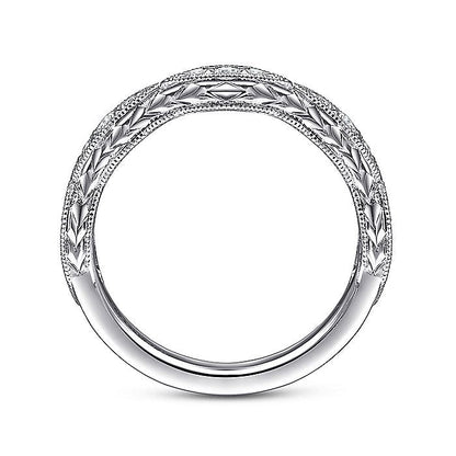 Gabriel & Co. LR51762W45JJ 14K White Gold Marquise Diamond Cluster Stackable Ring