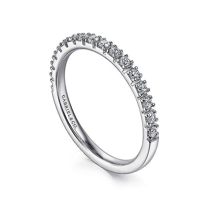 Gabriel & Co. LR51763W45JJ 14K White Gold Diamond Stackable Band