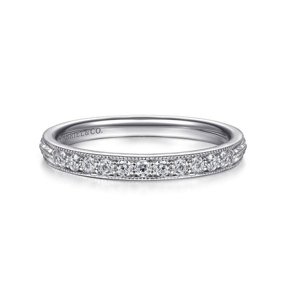 14K White Gold Diamond Pavé Band Ring