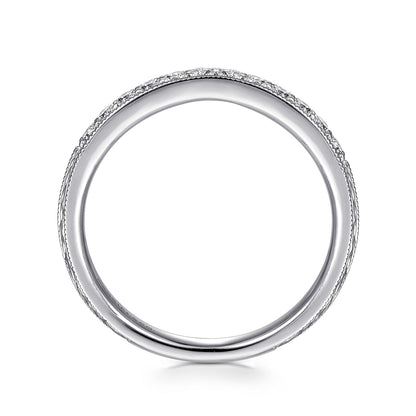 14K White Gold Diamond Pavé Band Ring