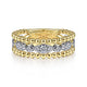 Gabriel & Co. LR51779M45JJ 14K White-Yellow Gold Diamond and Bujukan Bead Ring