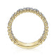 Gabriel & Co. LR51779M45JJ 14K White-Yellow Gold Diamond and Bujukan Bead Ring