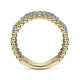 Gabriel & Co. LR51783M45JJ 14K White-Yellow Gold Pavé Diamond Link and Bujukan Bead Ring