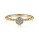 Gabriel & Co. LR51825Y45JJ 14K Yellow Gold Round Bezel Set Diamond Cluster Ring with Bujukan Beaded Shank