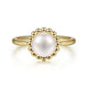 Gabriel & Co. LR51835Y4JPL 14K Yellow Gold Pearl Ring with Bujukan Beaded Halo