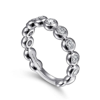 Gabriel & Co. LR51903W45JJ 14K White Gold Diamond Bezel Set Diamond Band