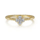 Gabriel & Co. LR51911Y45JJ 14K Yellow Gold Diamond Cluster Clover and Bujukan Bead Ring