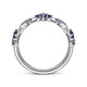 Gabriel & Co. LR51931W45SA 14K White Gold Alternating Sapphire and Diamond Station Ring