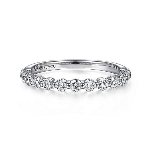 Gabriel & Co. LR51935W45JJ 14K White Gold Single Prong Diamond Ring Band