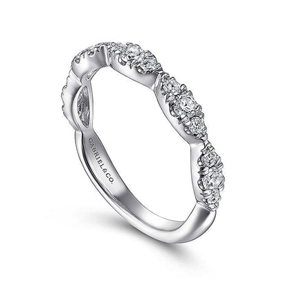Gabriel & Co. LR51936W45JJ 14K White Gold Diamond Cluster Marquis Station Ring