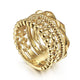 Gabriel & Co. LR51987Y4JJJ 14K Yellow Gold Multi Row Wide Ring
