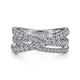 Gabriel & Co. LR51992W45JJ 14K White Gold Diamond Criss Cross Ring
