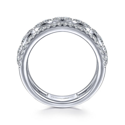 14K White Gold Diamond Easy Stackable Ring