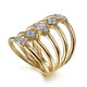 Gabriel & Co. LR52029Y45JJ 14K Yellow Gold Geometric Station Diamond Pavé Statement Ring