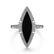 Gabriel & Co. LR52036W45OX 14K White Gold Diamond and Onyx Marquise Statement Ring