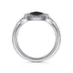 Gabriel & Co. LR52036W45OX 14K White Gold Diamond and Onyx Marquise Statement Ring