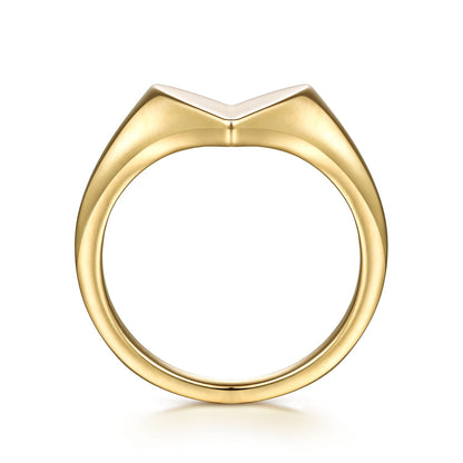 14K Yellow Gold Engravable Heart Ring