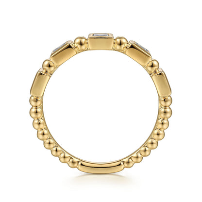 14K Yellow Gold Diamond Geometric Stackable Ring