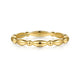 14K Yellow Gold Orzo shape and  Bujukan Bead Station Stackable Ring