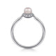 Gabriel & Co. LR52419W45PL 14K White Gold Pearl Ring with Diamond Halo