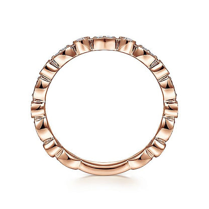 Gabriel & Co. LR5701K45JJ 14K Rose Gold Marquise and Round Station Diamond Ring