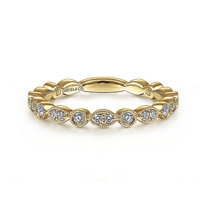 Gabriel & Co. LR5701Y45JJ 14K Yellow Gold Marquise and Round Station Diamond Ring