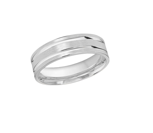 10kt White Gold Double Band Wedding Band