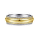 Gabriel & Co. MBH0173-60M4JJJ 14K White-Yellow Gold 6mm - Polished Center and Milgrain Edge Men's Wedding Band
